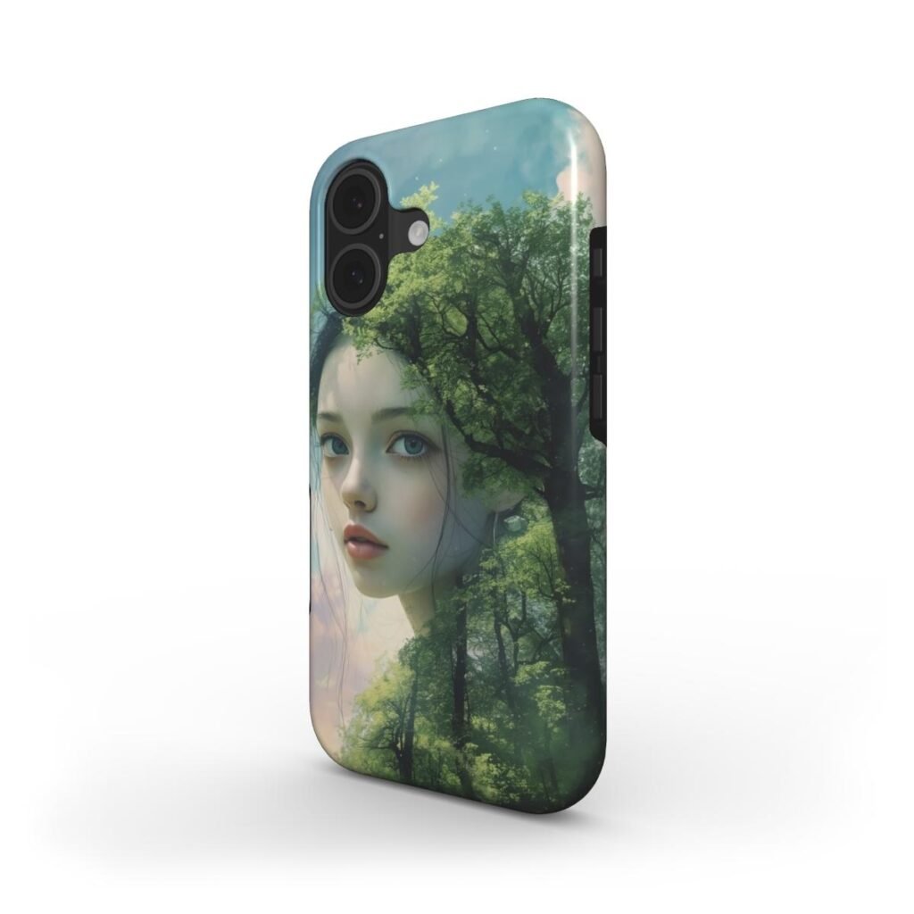 Ghibli inspired forest spirit Tough Phone Case Red Soft - Protective Cover iPhone Samsung Custom Art