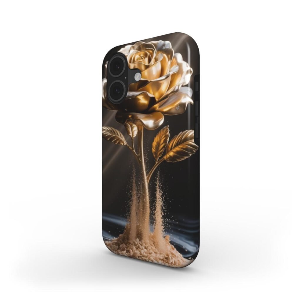 Luxury Golden Rose & Pocket Watch Tough Phone Case  Transience Art iPhone Samsung Google Case  Dust to Dust Aesthetic  Elegant Gift
