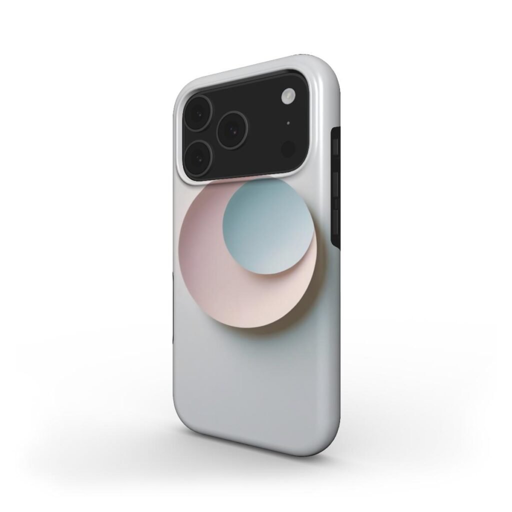 Minimalist Tough Phone Case Pastel - Protective Cover iPhone Samsung Custom Art Design