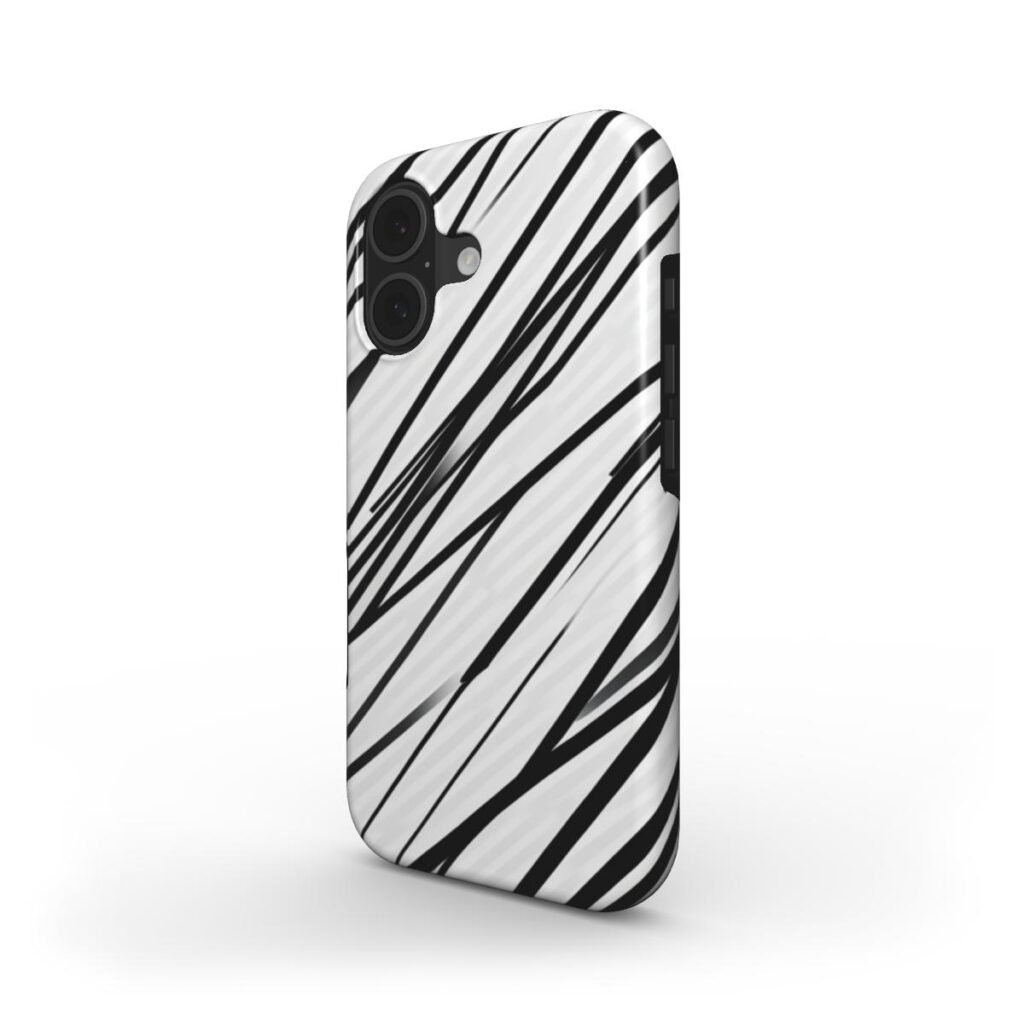 Minimalist Tough Phone Case Black - Protective Cover iPhone Samsung Custom Art Design