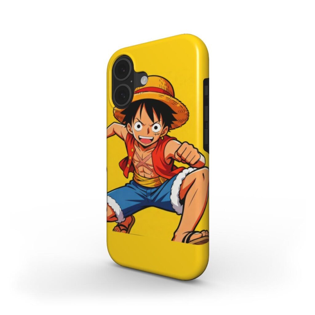 Anime One Piece Luffy Tough Phone Case – Dynamic Portrait | Durable Dual-Layer Shell | Glossy Finish | Non-Fade Print | Shockproof